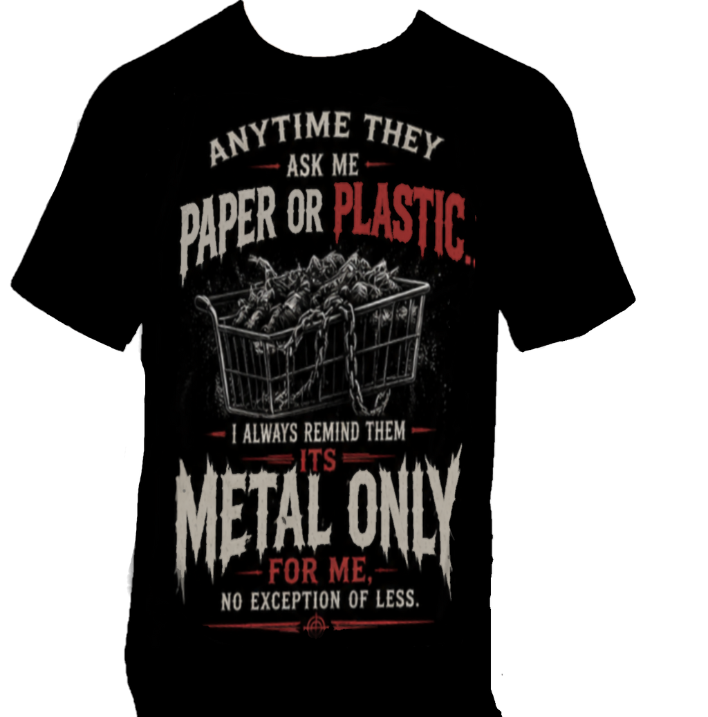 Paper Or Plastic Metal Head -Shirt