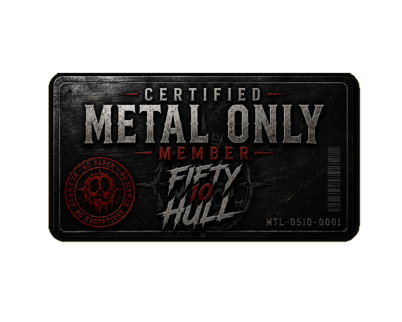 Certified Metal Only Member Card